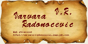 Varvara Radonoćević vizit kartica